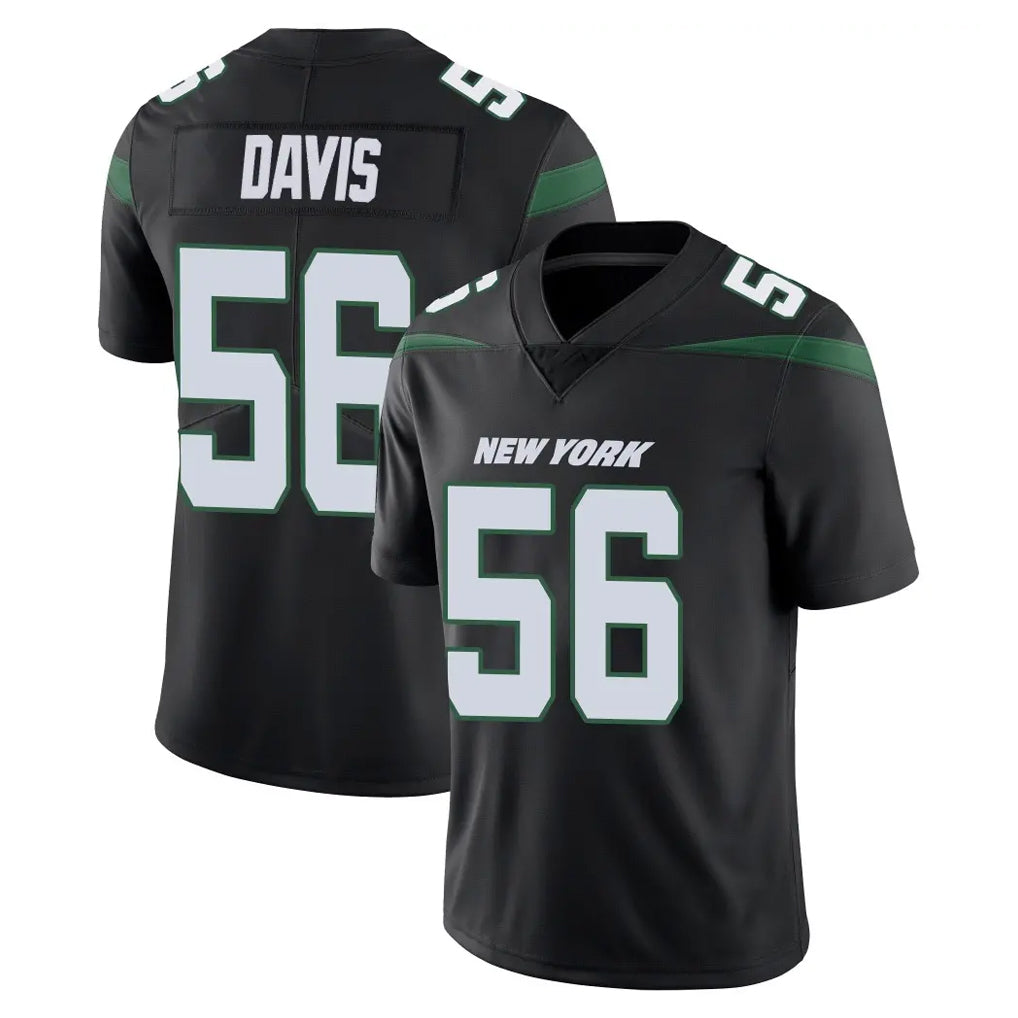 CAdoa NY.Jets #56 Demario Davis Player Stealth Black Limited Vapor Home Game Stitched Jerseys