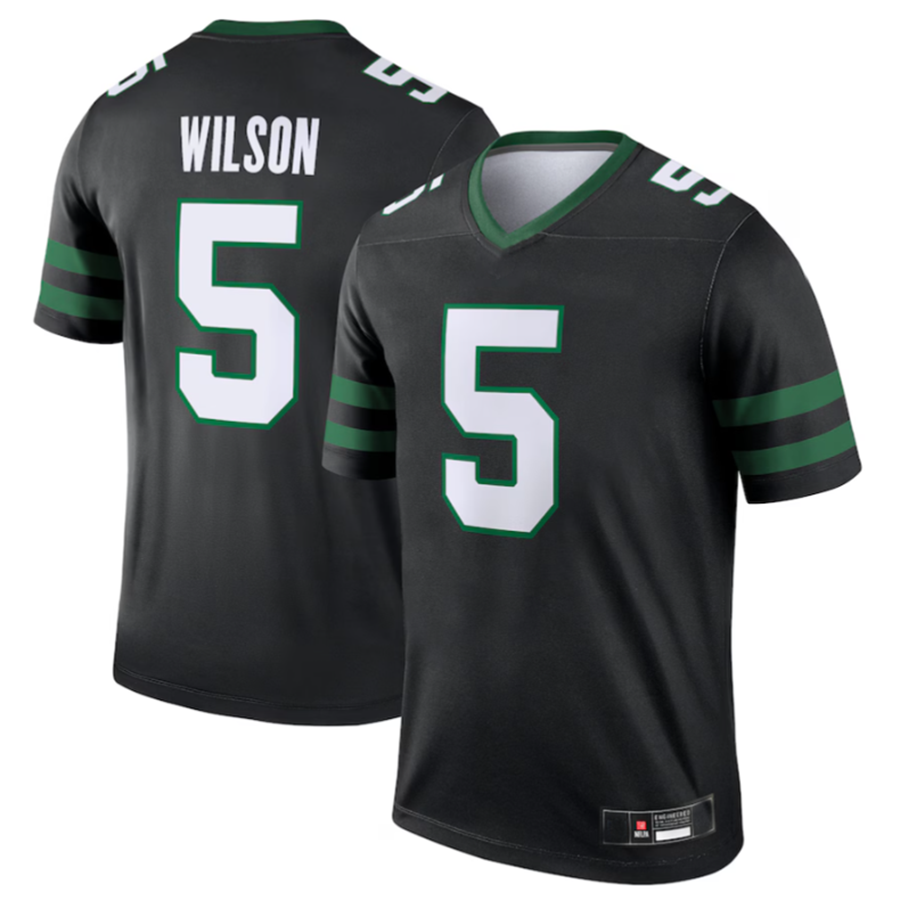 CAdoa NY.Jets #5 Garrett Wilson Legacy Black Legend Jersey Stitched American Stitched Jersey