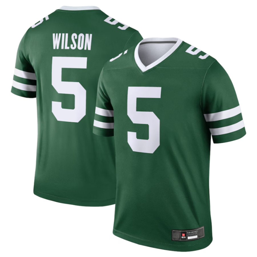 CAdoa NY.Jets #5 Garrett Wilson Legacy Green Legend Jersey Stitched American Stitched Jersey