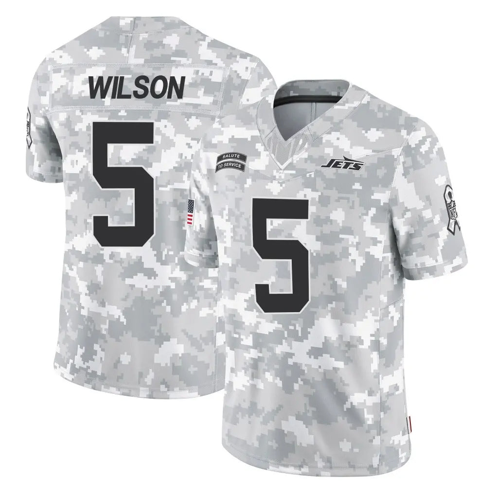CAdoa NY.Jets #5 Garrett Wilson Player Arctic Camo Salute to Service Limited Game Stitched Jerseys