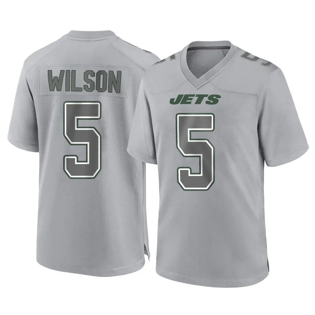 CAdoa NY.Jets #5 Garrett Wilson Player Gray Limited Atmosphere Fashion Home Game Stitched Jerseys