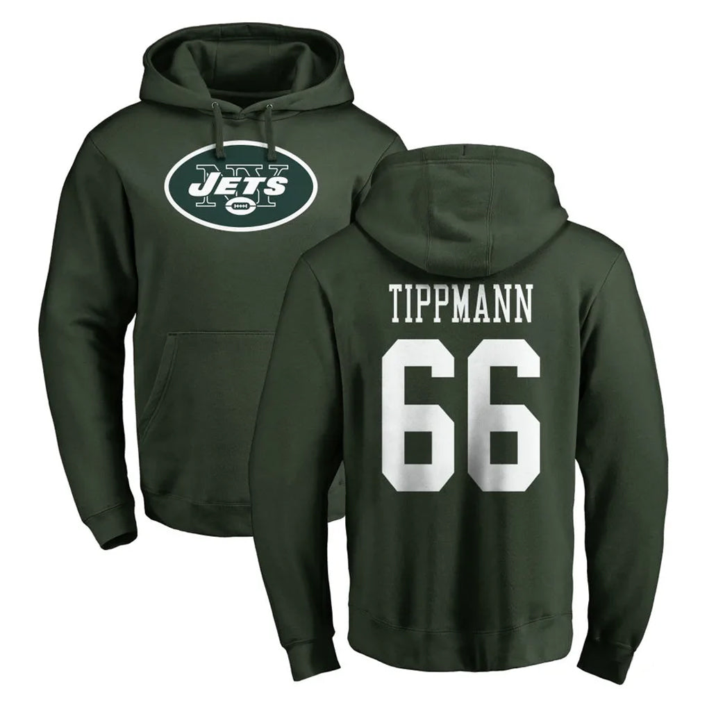 CAdoa NY.Jets #66 Joe Tippmann Player Green LOGO Pullover Hoodies Limited Game Stitched Jerseys