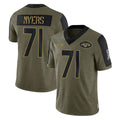 CAdoa NY.Jets #71 Josh Myers Player Olive Salute To Service Limited Game Stitched Jerseys