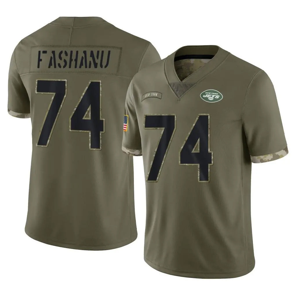 CAdoa NY.Jets #74 Olu Fashanu Player Olive Salute To Service Limited Stitched Jerseys
