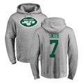 CAdoa NY.Jets #7 Geno Smith Player Gray LOGO Pullover Hoodies Limited Game Stitched Jerseys