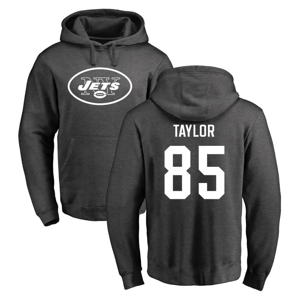 CAdoa NY.Jets #85 Mason Taylor Player Gray Pullover Hoodies Limited Game Stitched Jerseys