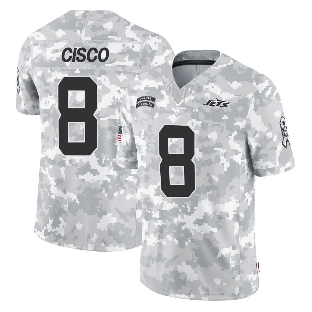 CAdoa NY.Jets #8 Andre Cisco Player Arctic Camo Salute to Service Limited Game Stitched Jerseys