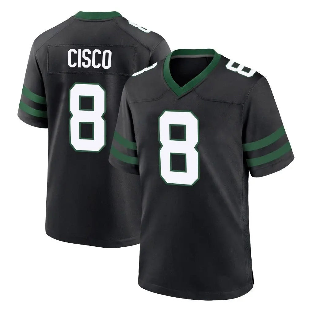 CAdoa NY.Jets #8 Andre Cisco Player Black Legacy Home Game Stitched Jerseys