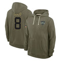 CAdoa NY.Jets #8 Andre Cisco Player Olive Salute to Service Pullover Hoodies Limited Stitched Jerseys