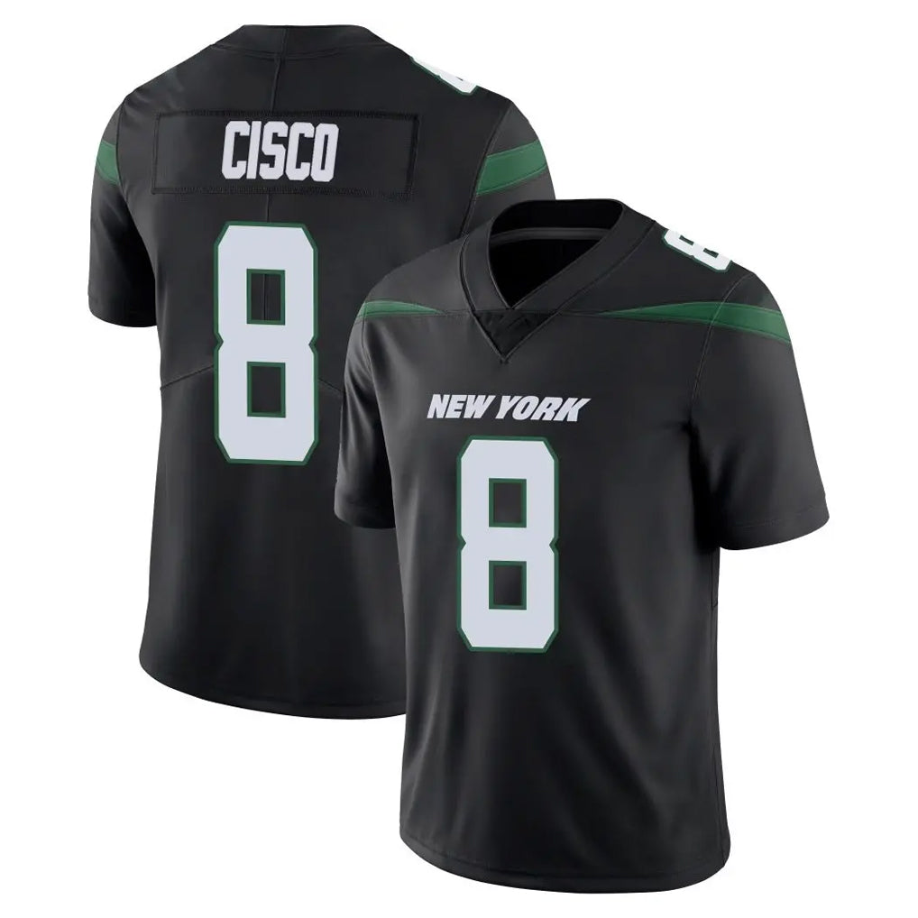 CAdoa NY.Jets #8 Andre Cisco Player Stealth Black Limited Vapor Home Game Stitched Jerseys
