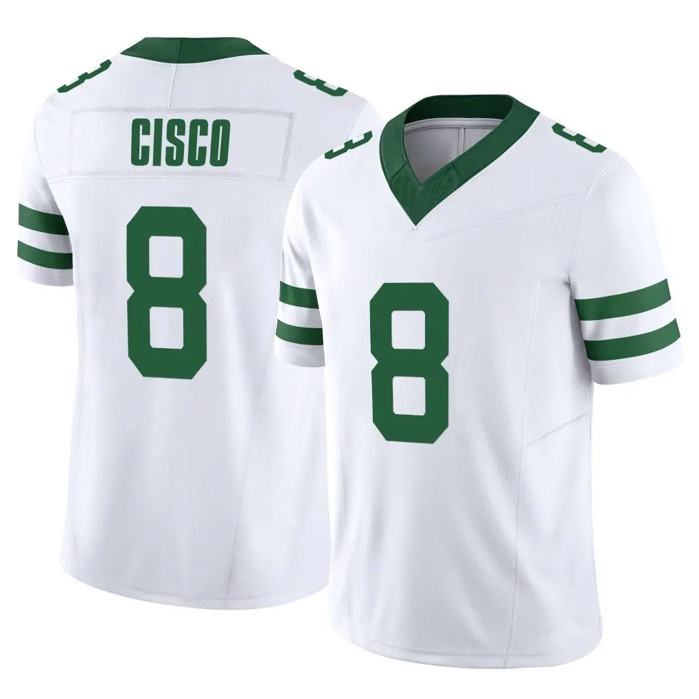 CAdoa NY.Jets #8 Andre Cisco Player White Legacy Limited Vapor F.U.S.E. Home Game Stitched Jerseys
