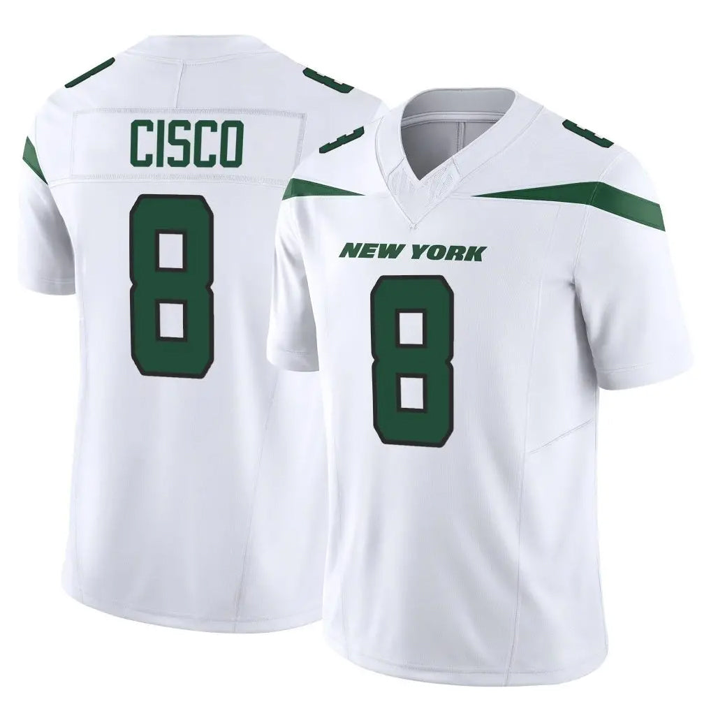 CAdoa NY.Jets #8 Andre Cisco Player White Limited Vapor F.U.S.E. Home Game Stitched Jerseys
