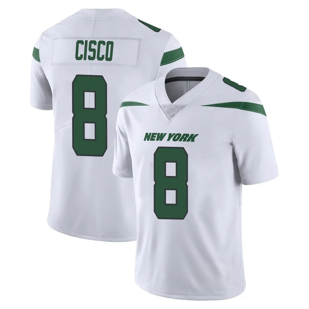 CAdoa NY.Jets #8 Andre Cisco Player White Spotlight Limited Vapor Home Game Stitched Jerseys