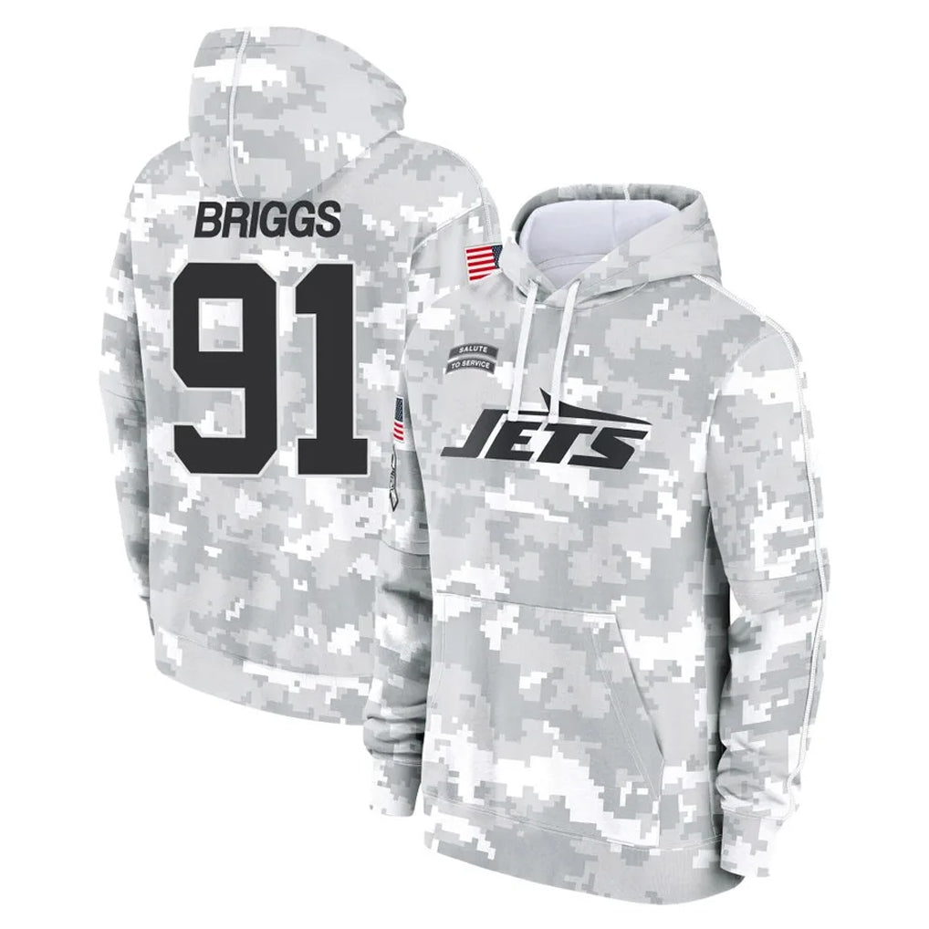 CAdoa NY.Jets #91 Jowon Briggs Player Arctic Camo Salute to Service Pullover Hoodies Limited Game Stitched Jerseys
