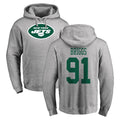 CAdoa NY.Jets #91 Jowon Briggs Player Gray LOGO Pullover Hoodies Limited Game Stitched Jerseys
