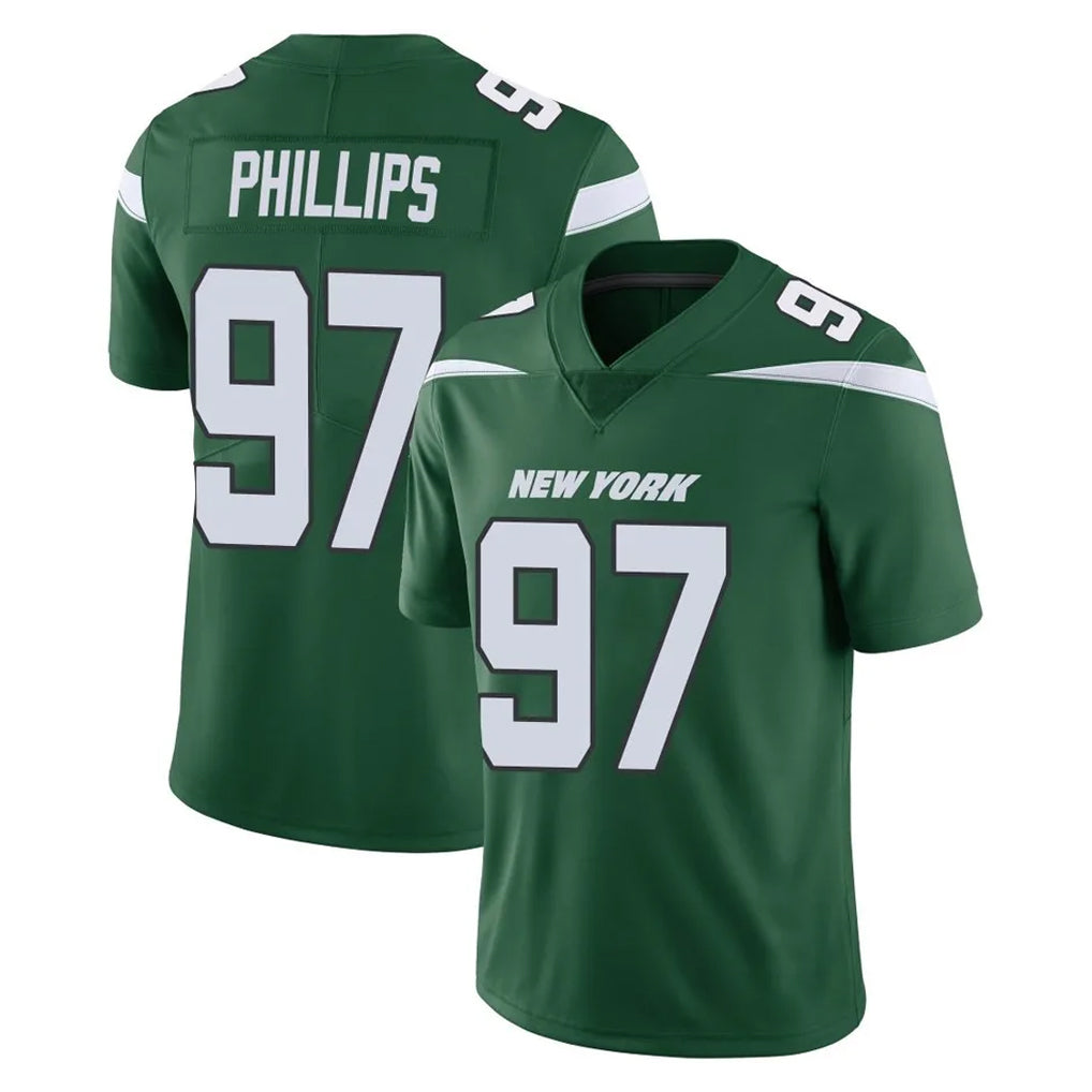 CAdoa NY.Jets #97 Harrison Phillips Player Green Limited Vapor Home Game Stitched Jerseys