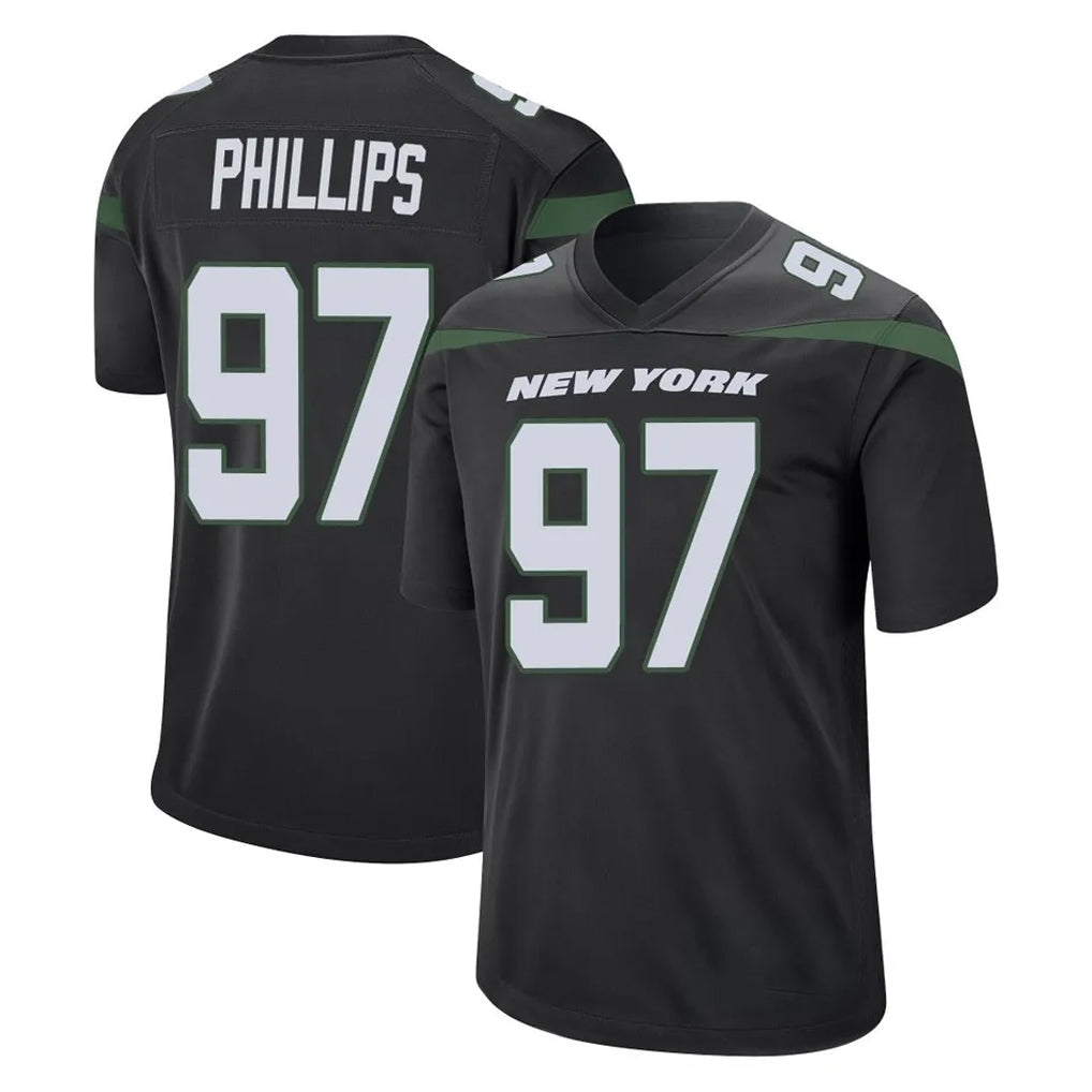 CAdoa NY.Jets #97 Harrison Phillips Player Stealth Black Home Game Stitched Jerseys