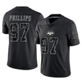 CAdoa NY.Jets #97 Harrison Phillips Player Stealth Black Limited Reflective Home Game Stitched Jerseys