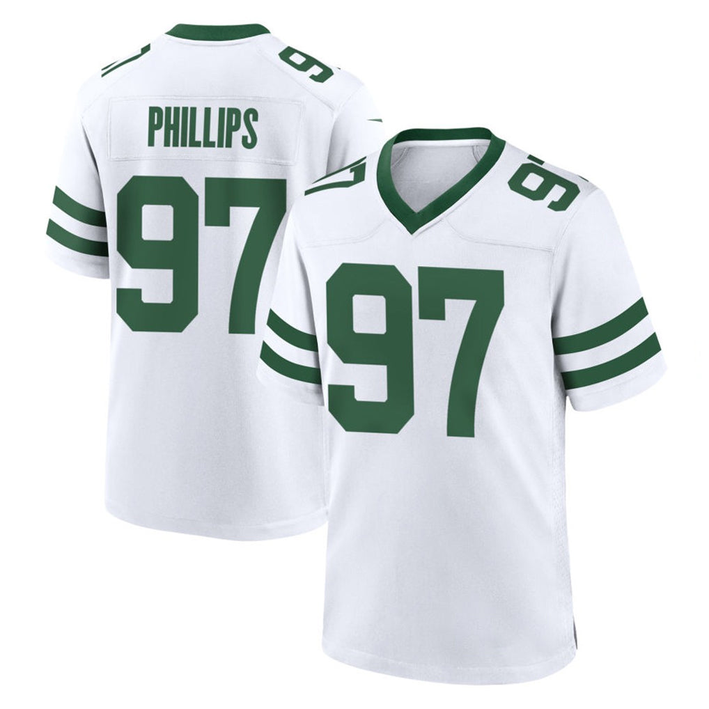 CAdoa NY.Jets #97 Harrison Phillips Player White Legacy Home Game Stitched Jerseys