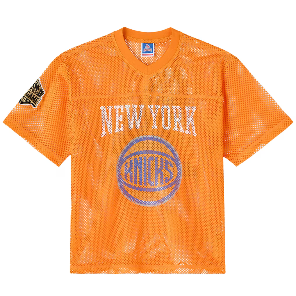 CAdoa NY.Knicks OVO x  Orange Mesh Football Fashion Jerseys