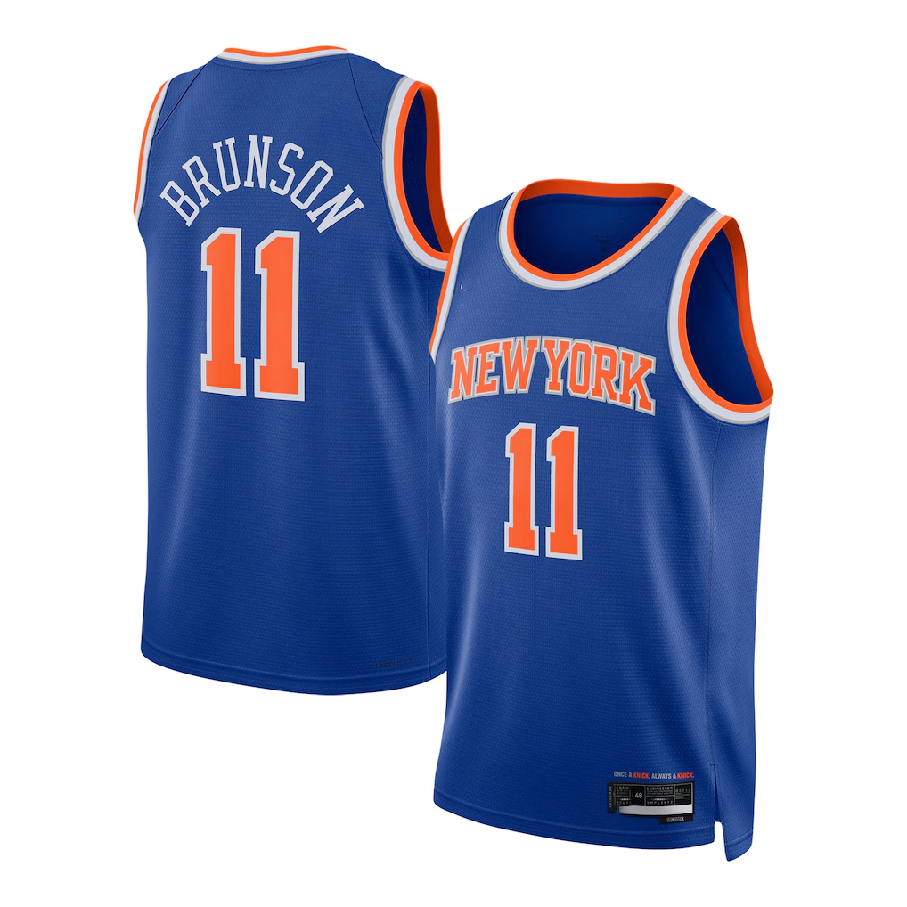 CAdoa NY.Knicks #11 Jalen Brunson Blue Swingman Jerseys - Icon Edition