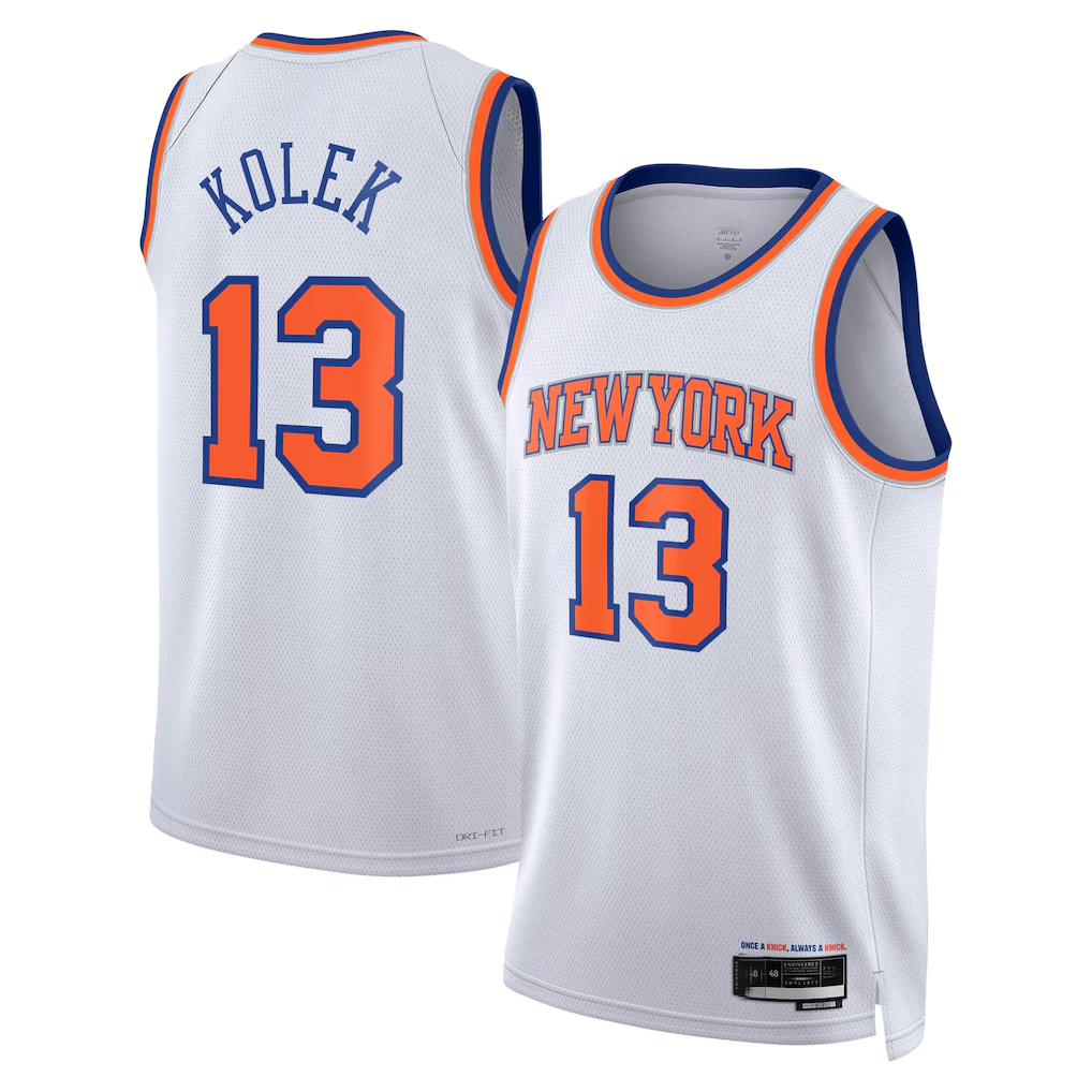 CAdoa NY.Knicks #13 Tyler Kolek White Swingman Jerseys - Association Edition