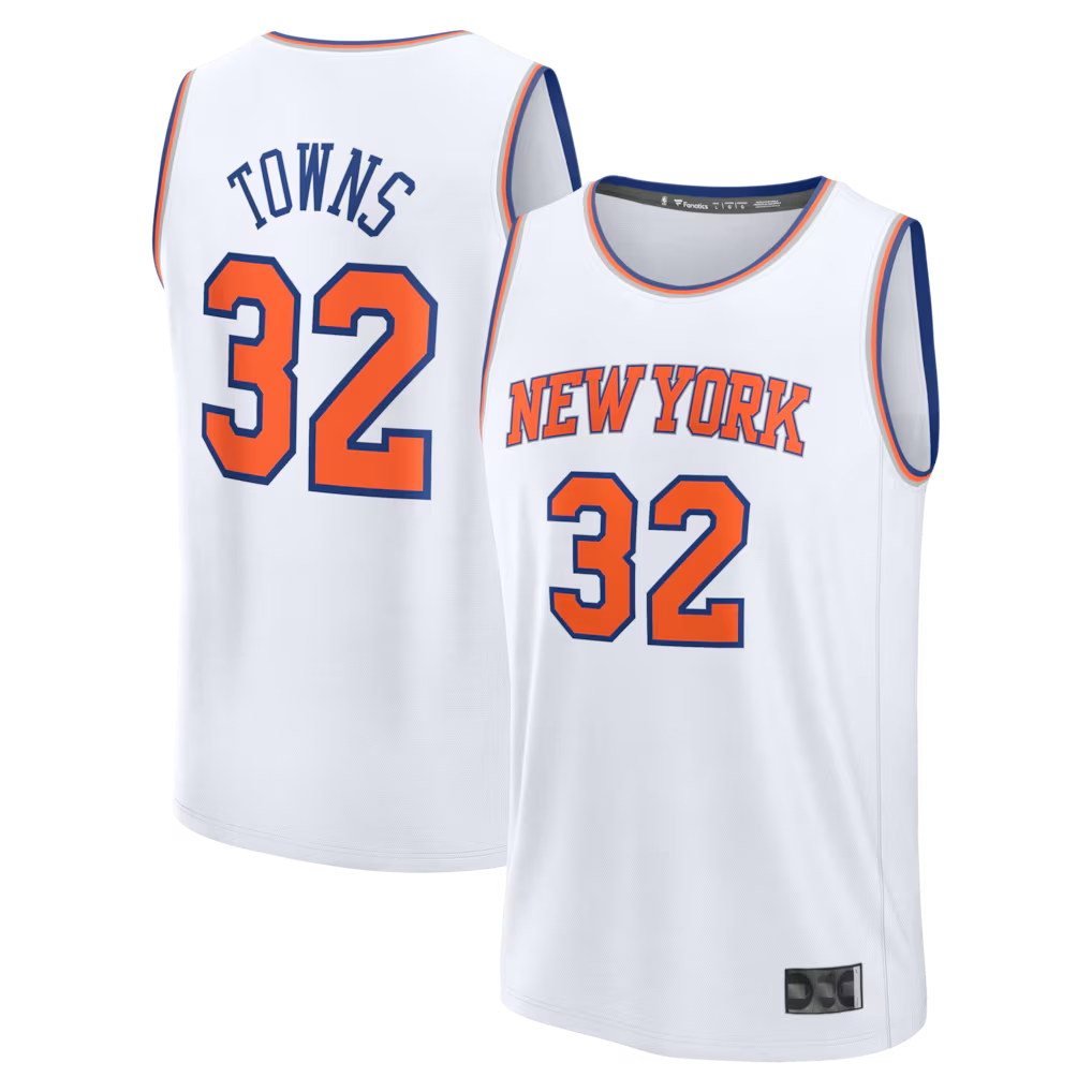 CAdoa NY.Knicks #32 Karl-Anthony Towns  White Fast Break Replica Player Jerseys - Association Edition