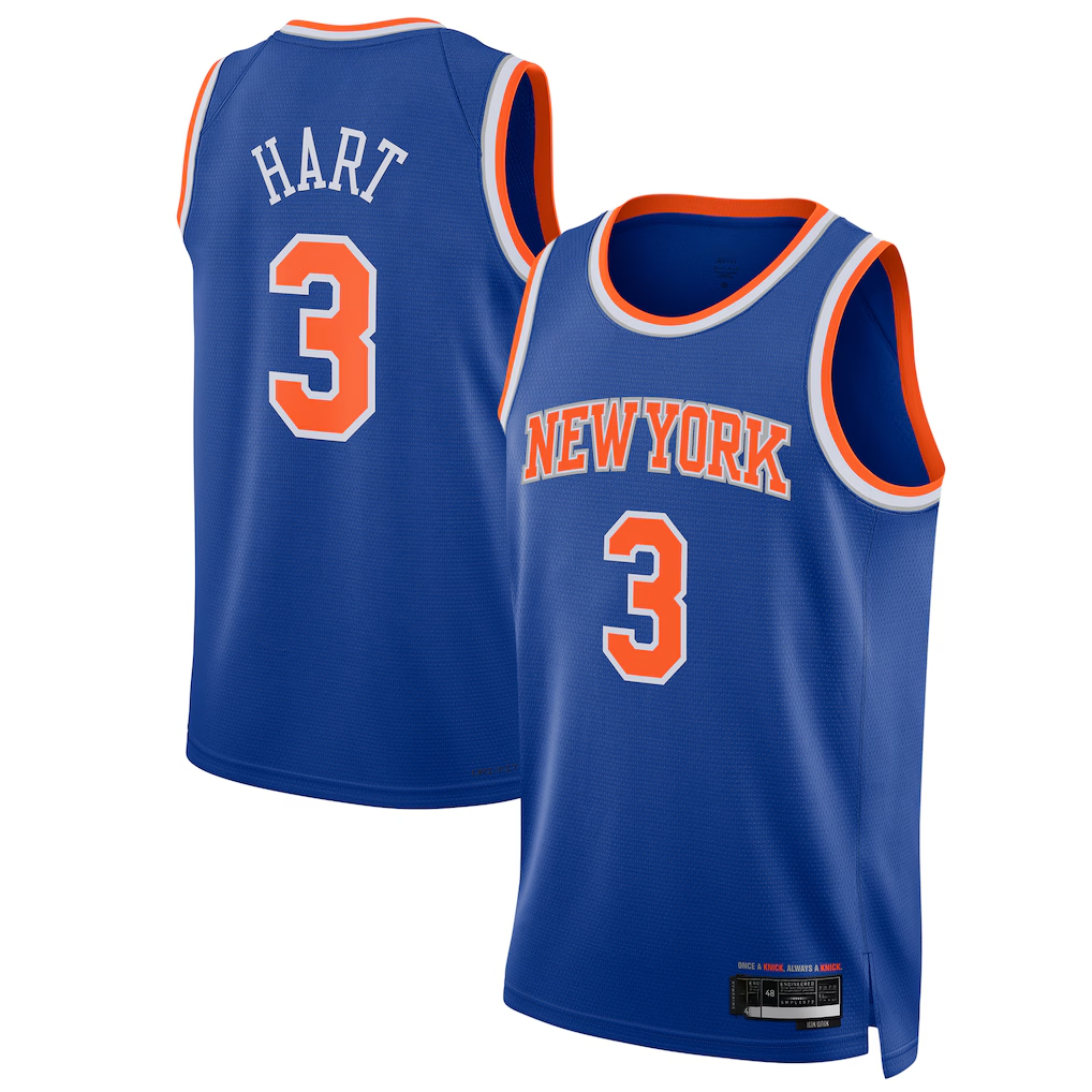 CAdoa NY.Knicks #3 Josh Hart Blue Swingman Player Jerseys - Icon Edition