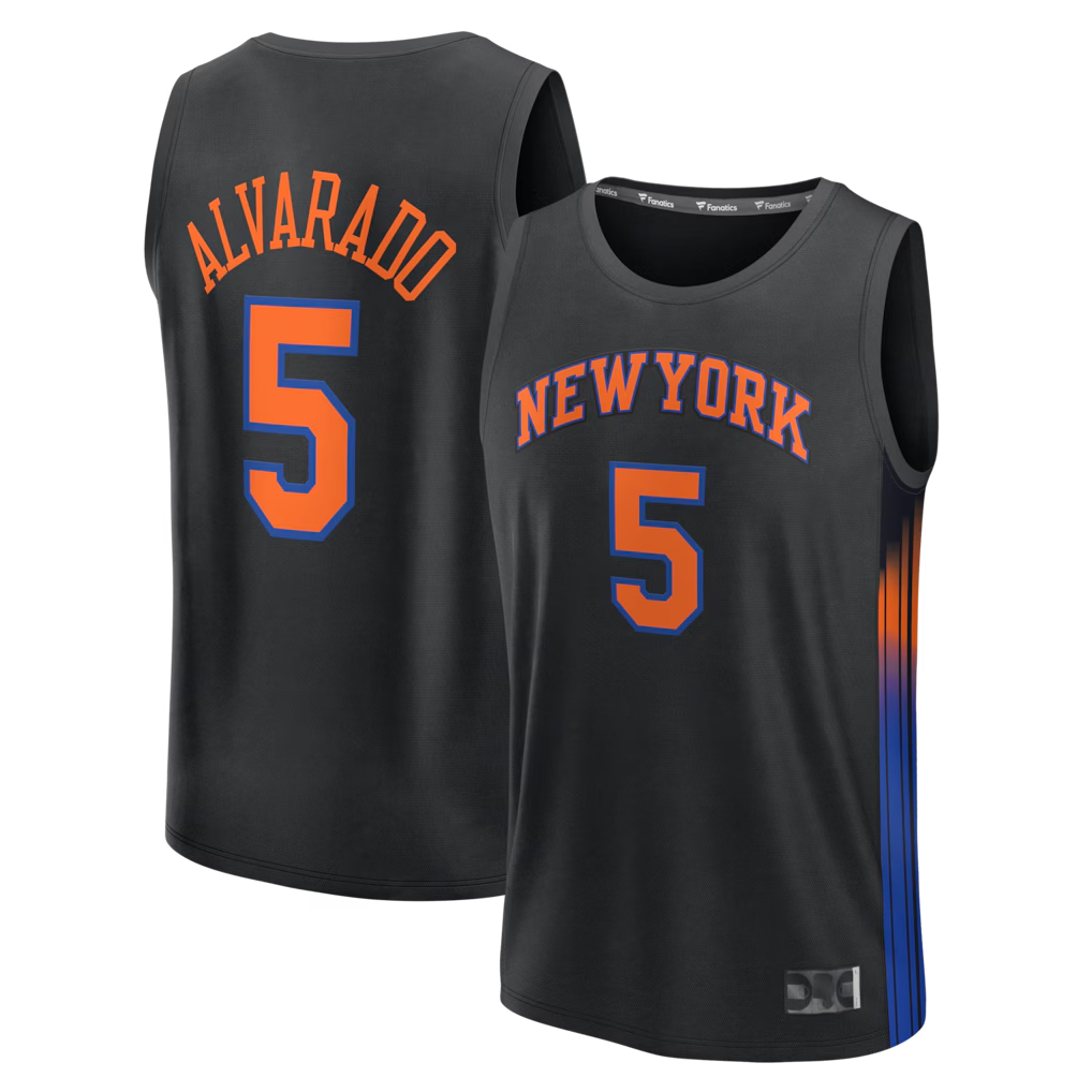 CAdoa NY.Knicks #5 Jose Alvarado  Black Fast Break Replica Jerseys - Statement Edition