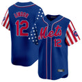 CAdoa NY.Mets #12 Francisco Lindor Player Royal 2025 Independence Day Vapor Premier Limited  Stitched Jerseys
