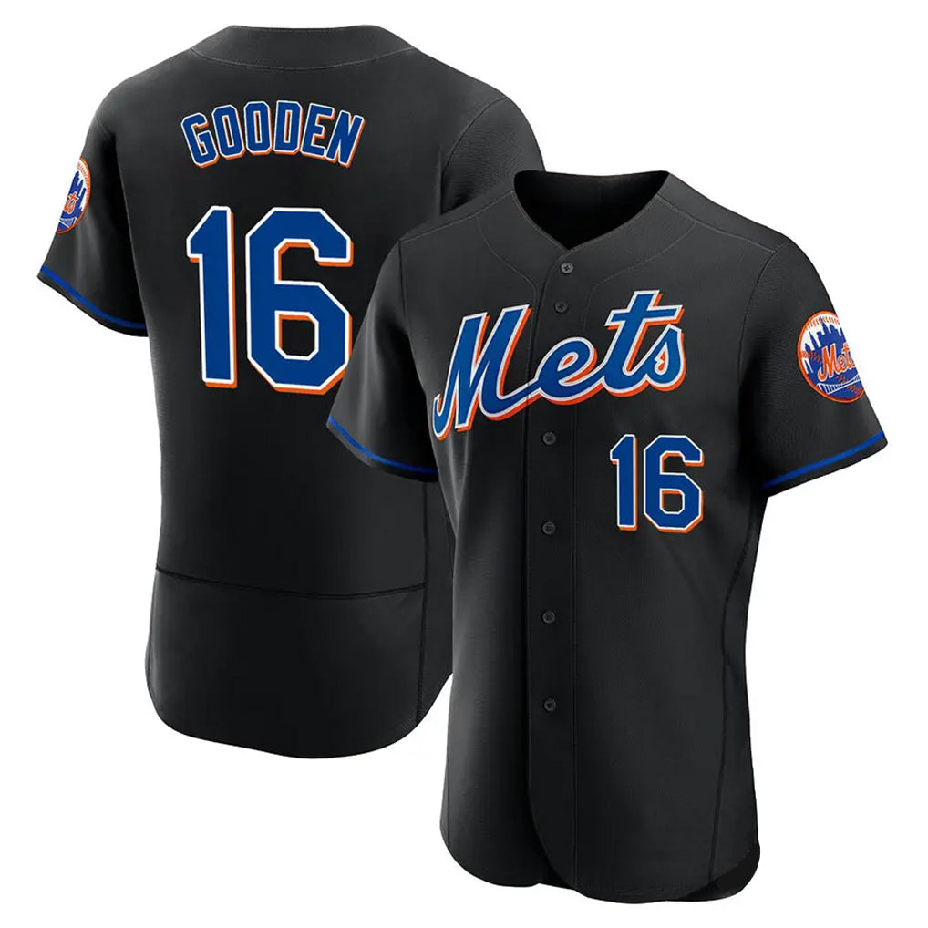 CAdoa NY.Mets #16 Dwight Gooden Player Black Replica Home Limited Elite Stitched Jerseys