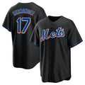 CAdoa NY.Mets #17 Keith Hernandez Player Black Replica Home Game Stitched Jerseys