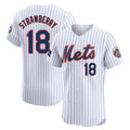 CAdoa NY.Mets #18 Darryl Strawberry Player White Home Limited Elite Stitched Jerseys