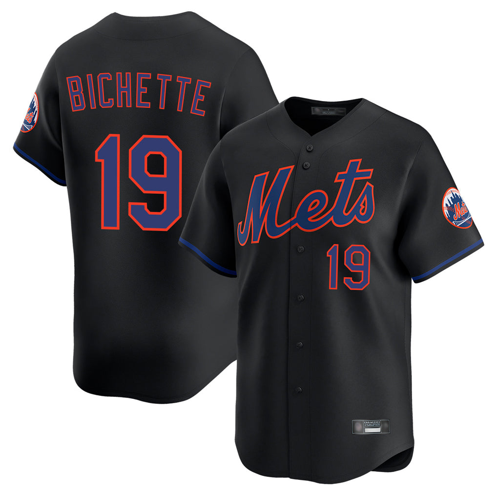 CAdoa NY.Mets #19 Bo Bichette Player Black Alternate Home Limited Stitched Jerseys