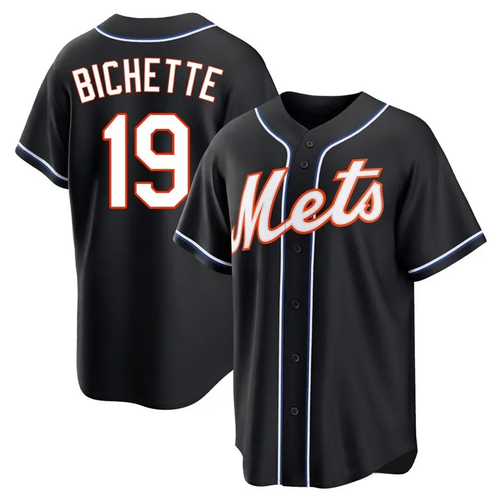 CAdoa NY.Mets #19 Bo Bichette Player Black Fashion Out Game Stitched Jerseys