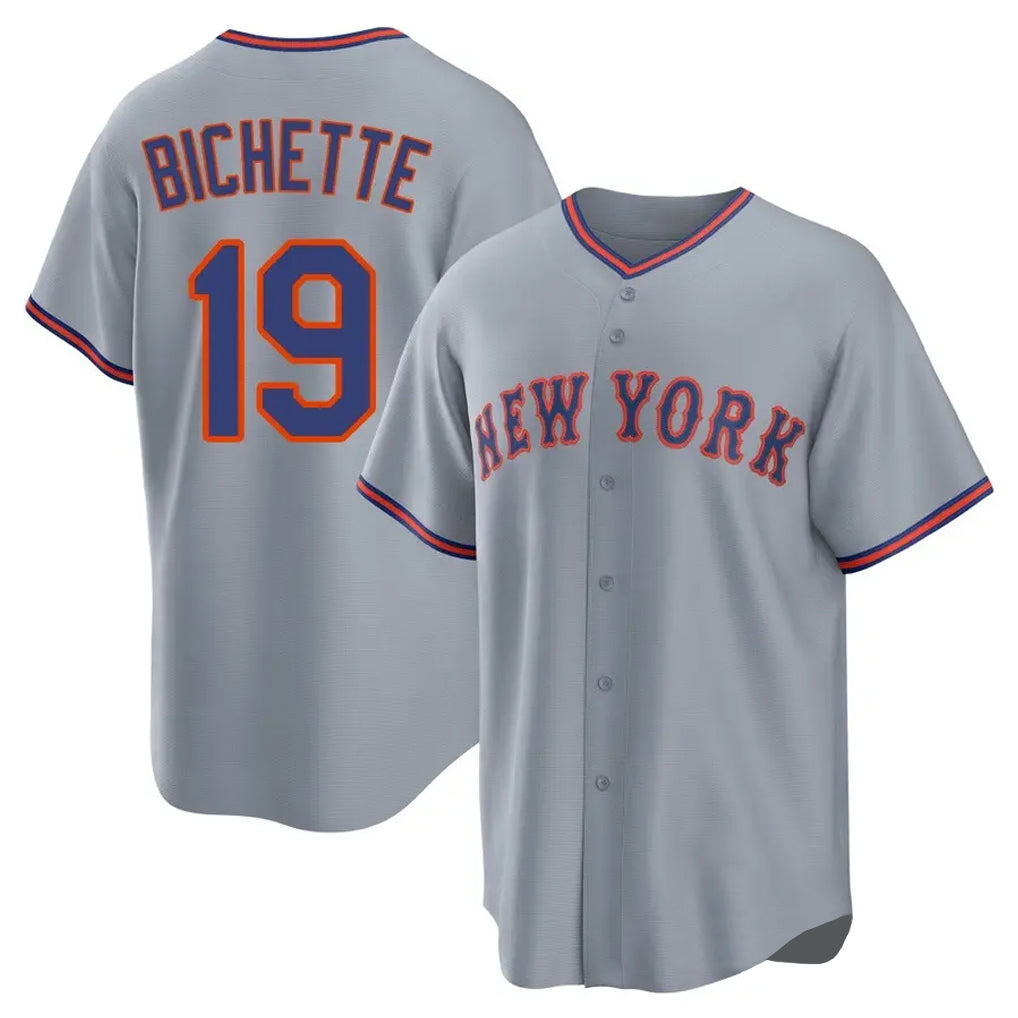 CAdoa NY.Mets #19 Bo Bichette Player Gray Road Home Game Stitched Jerseys