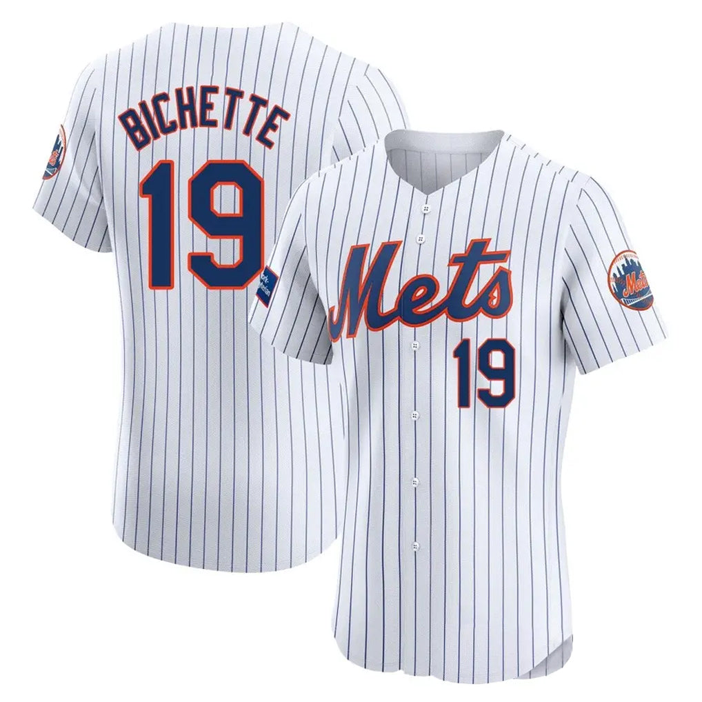 CAdoa NY.Mets #19 Bo Bichette Player White Home Limited Elite Stitched Jerseys