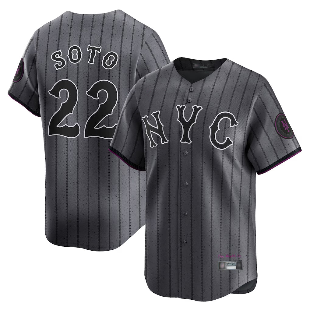 CAdoa NY.Mets #22 Juan Soto Player Gray City Connect Limited Stitched Jerseys