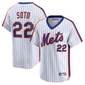 CAdoa NY.Mets #22 Juan Soto Player White Cooperstown Collection T-shirt Game Stitched Jerseys