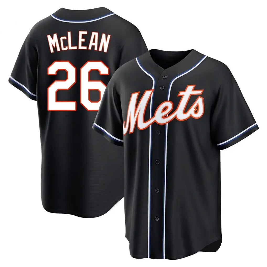 CAdoa NY.Mets #26 Nolan McLean Player Black Fashion Out Game Stitched Jerseys