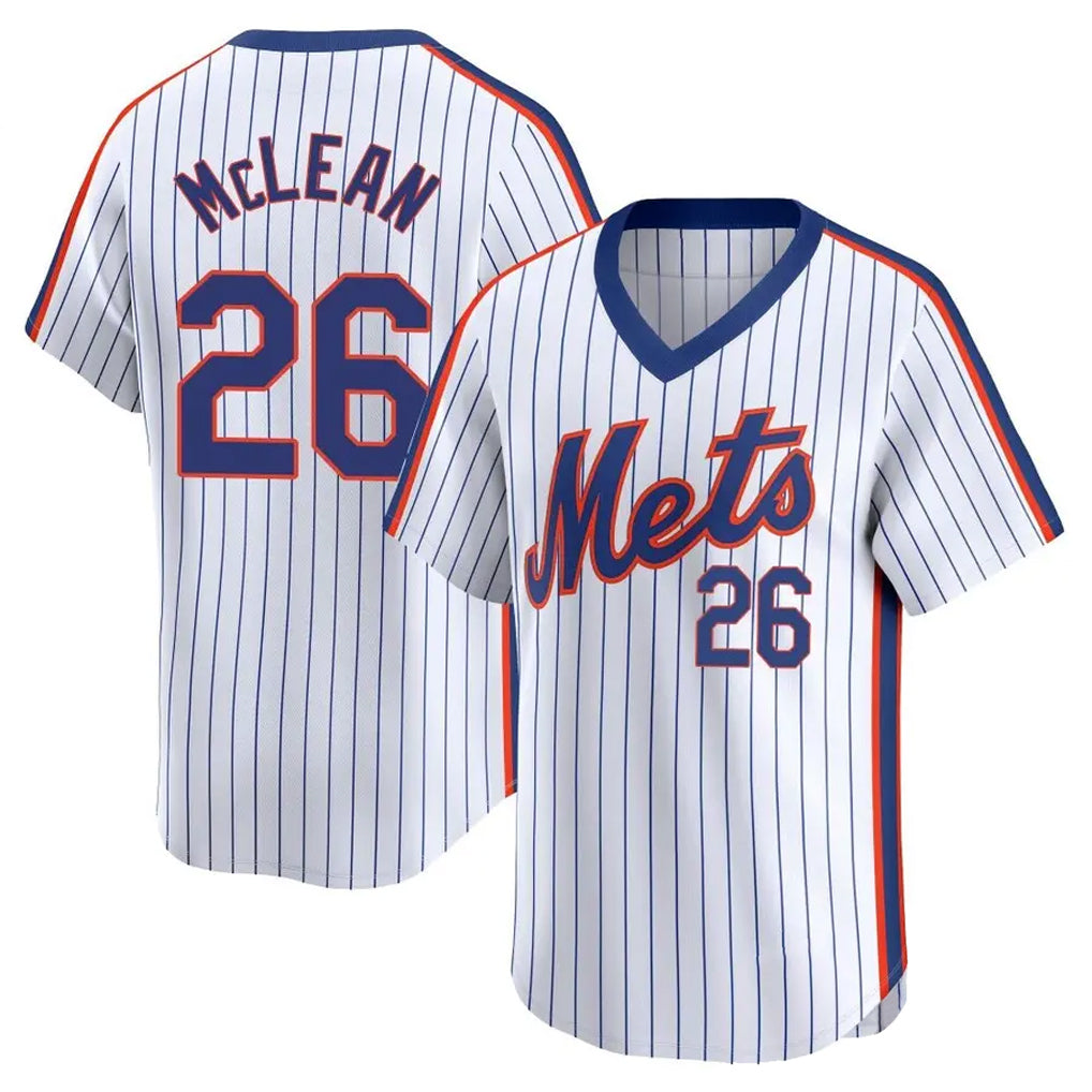 CAdoa NY.Mets #26 Nolan McLean Player White Cooperstown Collection T-shirt Game Stitched Jerseys