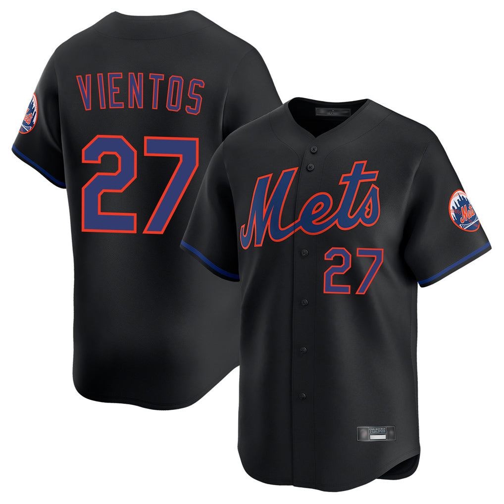 CAdoa NY.Mets #27 Mark Vientos Player Black Alternate Home Limited Stitched Jerseys