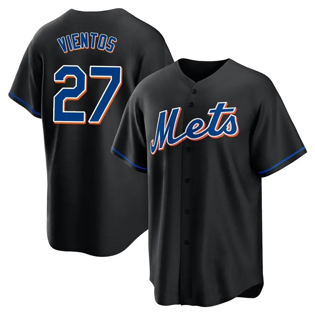 CAdoa NY.Mets #27 Mark Vientos Player Black Replica Home Game Stitched Jerseys