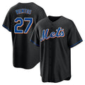 CAdoa NY.Mets #27 Mark Vientos Player Black Replica Home Game Stitched Jerseys
