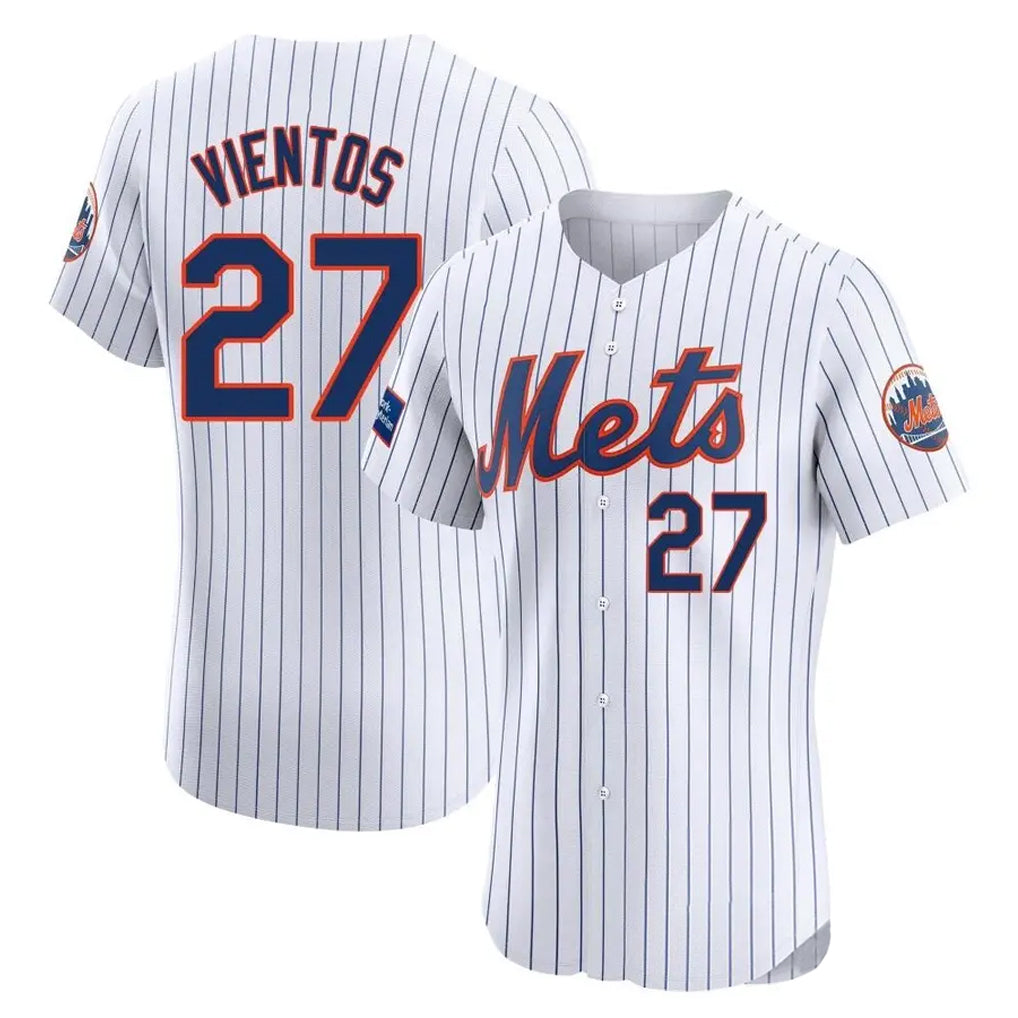 CAdoa NY.Mets #27 Mark Vientos Player White Home Limited Elite Stitched Jerseys