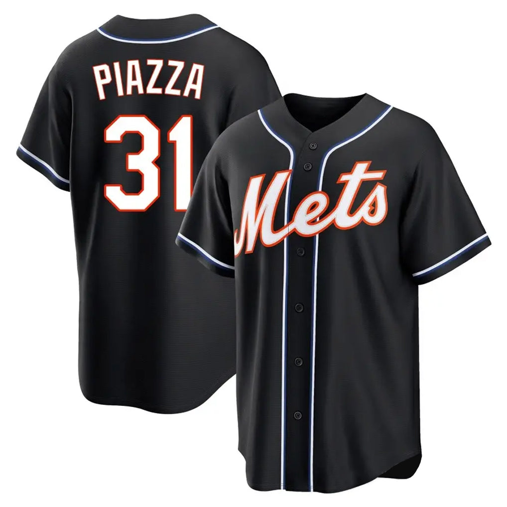 CAdoa NY.Mets #31 Mike Piazza Player Black Fashion Out Game Stitched Jerseys