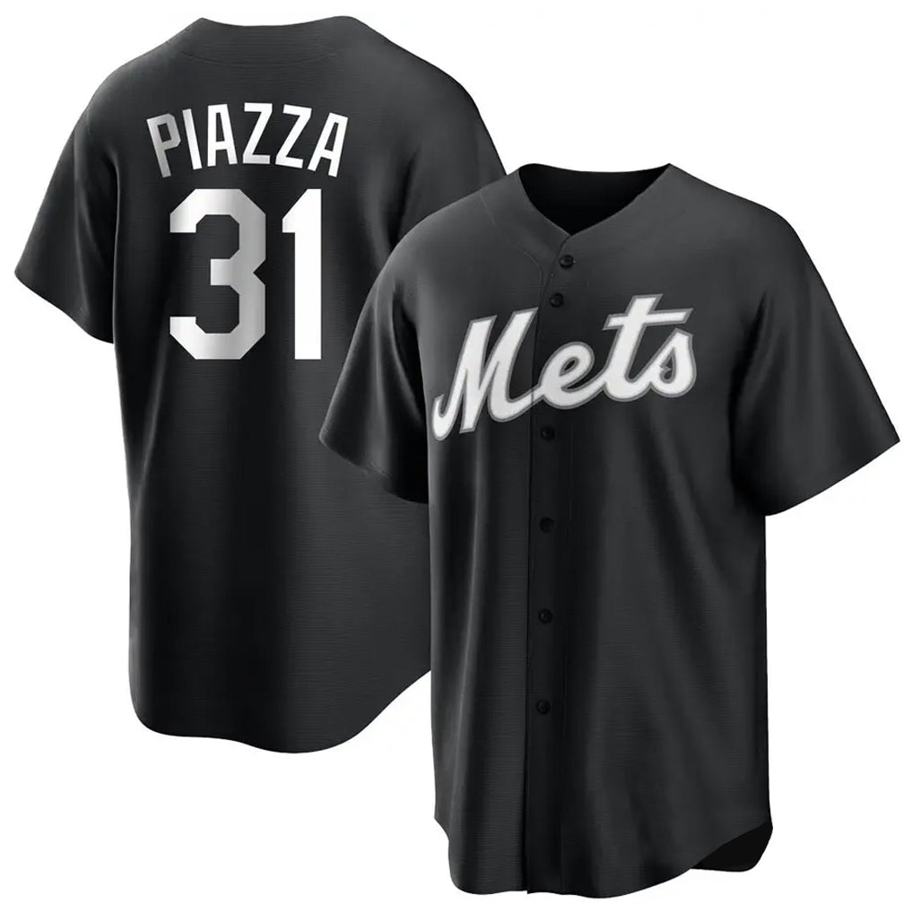 CAdoa NY.Mets #31 Mike Piazza Player Black Home Game Stitched Jerseys