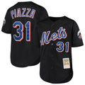 CAdoa NY.Mets #31 Mike Piazza Player Black Mitchell & Ness Cooperstown Collection Home Limited Stitched Jerseys