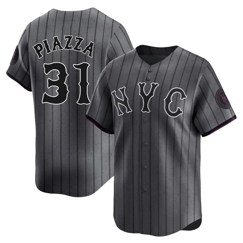 CAdoa NY.Mets #31 Mike Piazza Player Gray City Connect Limited Stitched Jerseys