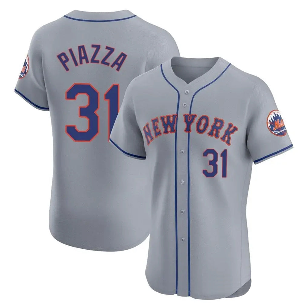 CAdoa NY.Mets #31 Mike Piazza Player Gray Road Limited Elite Home Stitched Jerseys